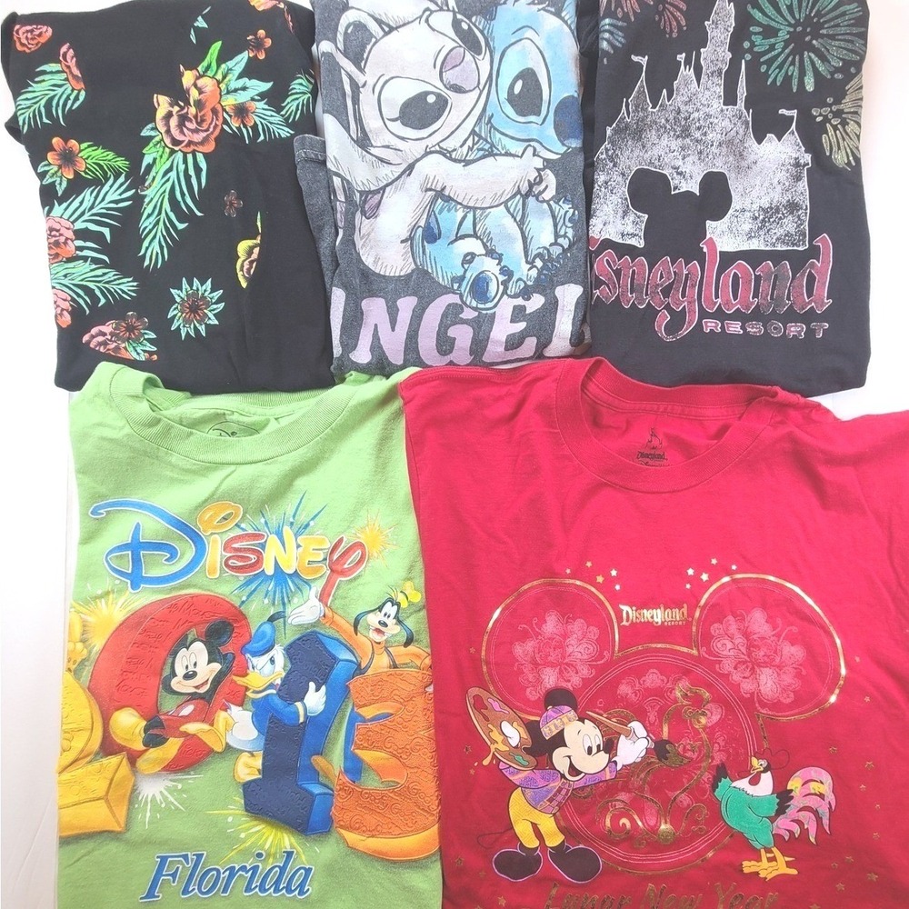 Disney Mickey Minnie Stitch Angel Florida Lunar New Year T-Shirt M Womens Lots 5
